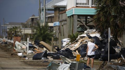 The aftermath of Hurricane Delta in Holly Beach, Louisiana, on Oct. 11, 2020. Delta weakened to a tropical depression as it moved inland over northeastern Louisiana, drenching an area still recovering from the onslaught of Hurricane Laura.