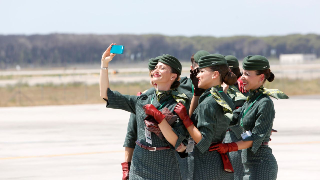 Some of Italy's top fashion designers have contributed to Alitalia cabin crew uniforms.