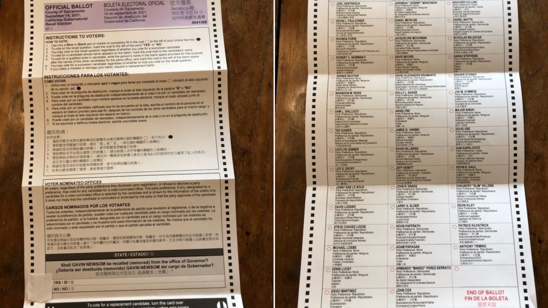 California recall ballot