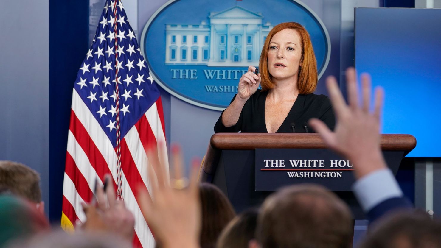White House press secretary Jen Psaki speaks during the daily briefing at the White House, Friday, August 27, 2021.