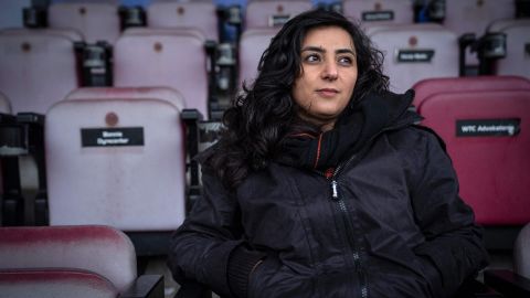 Former Afghanistan women's football captain Khalida Popal (pictured) and Carter formed an emergency coalition to help evacuate Afghan athletes, officials and their family members from the country to Australia. 