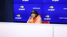 Naomi Osaka speaks during Media Day at the 2021 US Open, Friday,  August 27, 2021 in Flushing, NY. (Nicole Pereira/USTA)