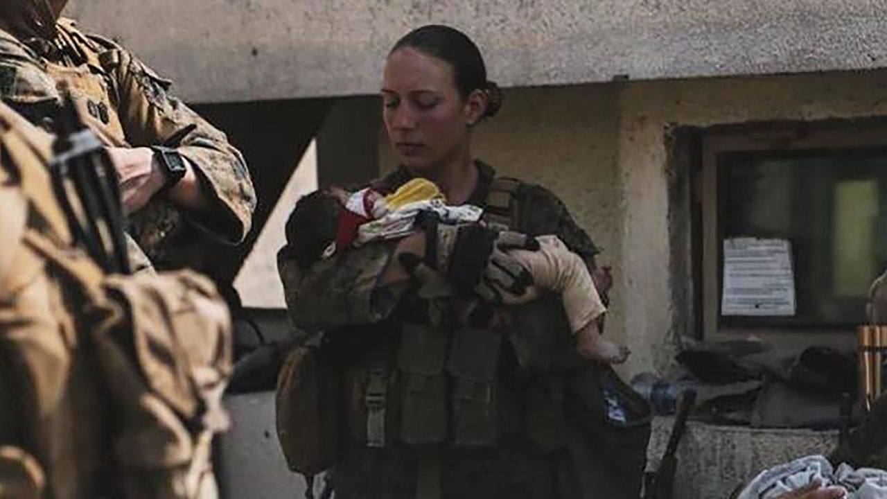 The Pentagon identified Marine Corps Sgt. Nicole Gee as one of the service members killed Thursday.