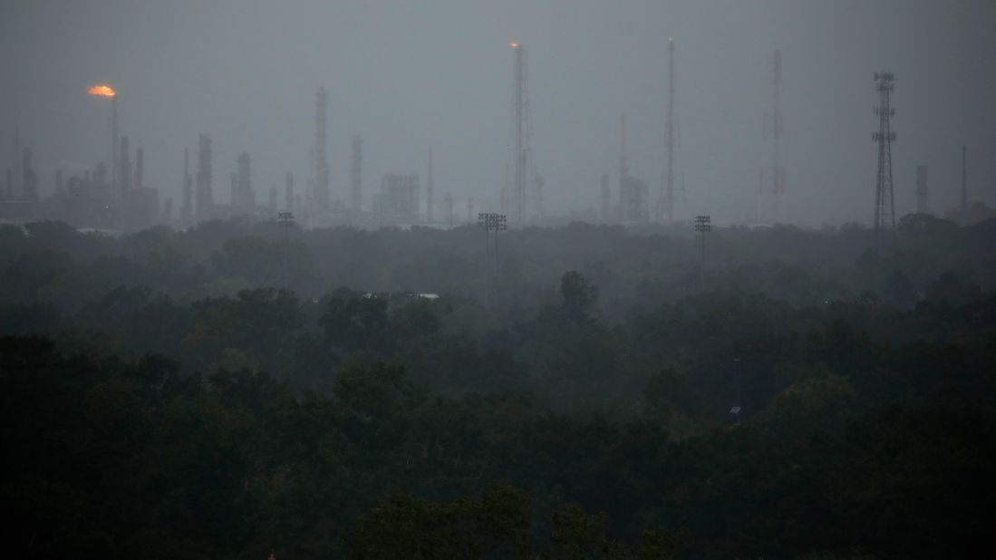 The Royal Dutch Shell refinery in Norco is seen as Hurricane Ida made landfall on August 29. More than 95% of the Gulf of Mexico's oil production facilities were shut down, regulators said, indicating the storm's <a href="https://www.cnn.com/2021/08/29/business/hurricane-ida-oil-industry-disruption/index.html" target="_blank">significant impact on energy supply.</a>