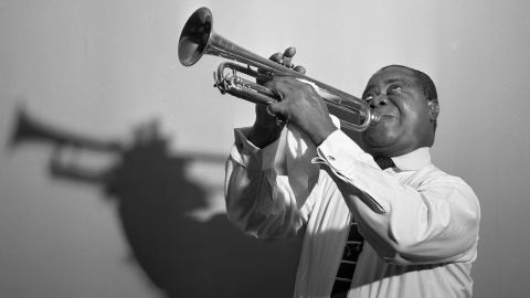 Jazz icon Louis Armstrong in an  image dated August 30, 1954. 