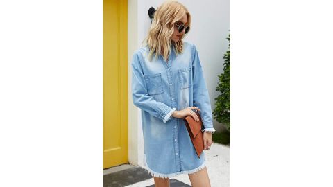 Zilcremo Women's Denim Shirtdress
