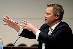 In this October 30, 2020, file photo, defense attorney John Pierce speaks during an extradition hearing for Kyle Rittenhouse in Lake County court in Waukegan, Illinois.