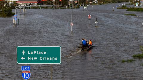 Highway 51 was flooded on Monday by Hurricane Ida near LaPlace, Louisiana.