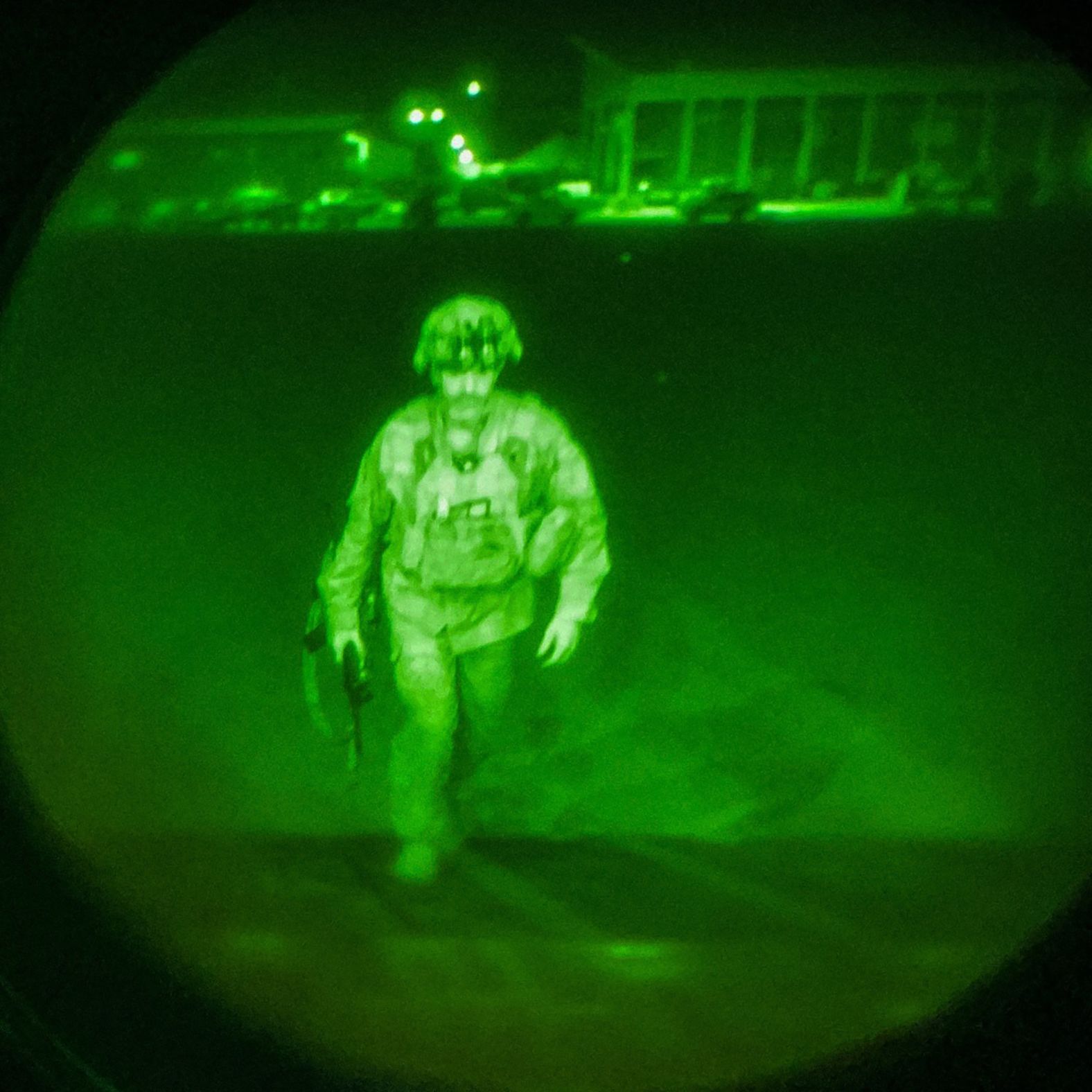 US Army Maj. Gen. Chris Donahue, commanding general of the 82nd Airborne, boards a C-17 military transport plane to depart Kabul on August 31, 2021. He was <a href="index.php?page=&url=https%3A%2F%2Fwww.cnn.com%2F2021%2F08%2F30%2Fpolitics%2Fus-military-withdraws-afghanistan%2Findex.html" target="_blank">the last US soldier</a> to leave the country.