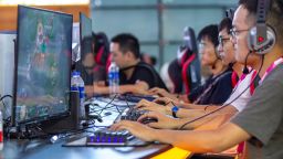 People play online games one day before the China Digital Entertainment Expo & Conference (ChinaJoy) at Shanghai New International Expo Center on August 1, 2019 in Shanghai, China.
