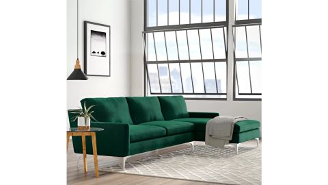 AllModern Jason Velvet Sofa & Chaise Sectional