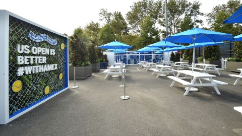 The Amex Patio is a perfect spot when the weather is good and you just need a quick rest.