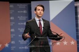 Republican gubernatorial candidate Assemblyman Kevin Kiley, R-Rocklin, speaks during a debate held by KCRA 3 and the San Francisco Chronicle in Sacramento, Calif., on Wednesday, August 25, 2021.