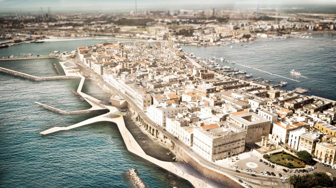 A rendering showing plans for Taranto's waterfront.