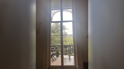 A photo of the10 foot window taken right before Alexandra left.