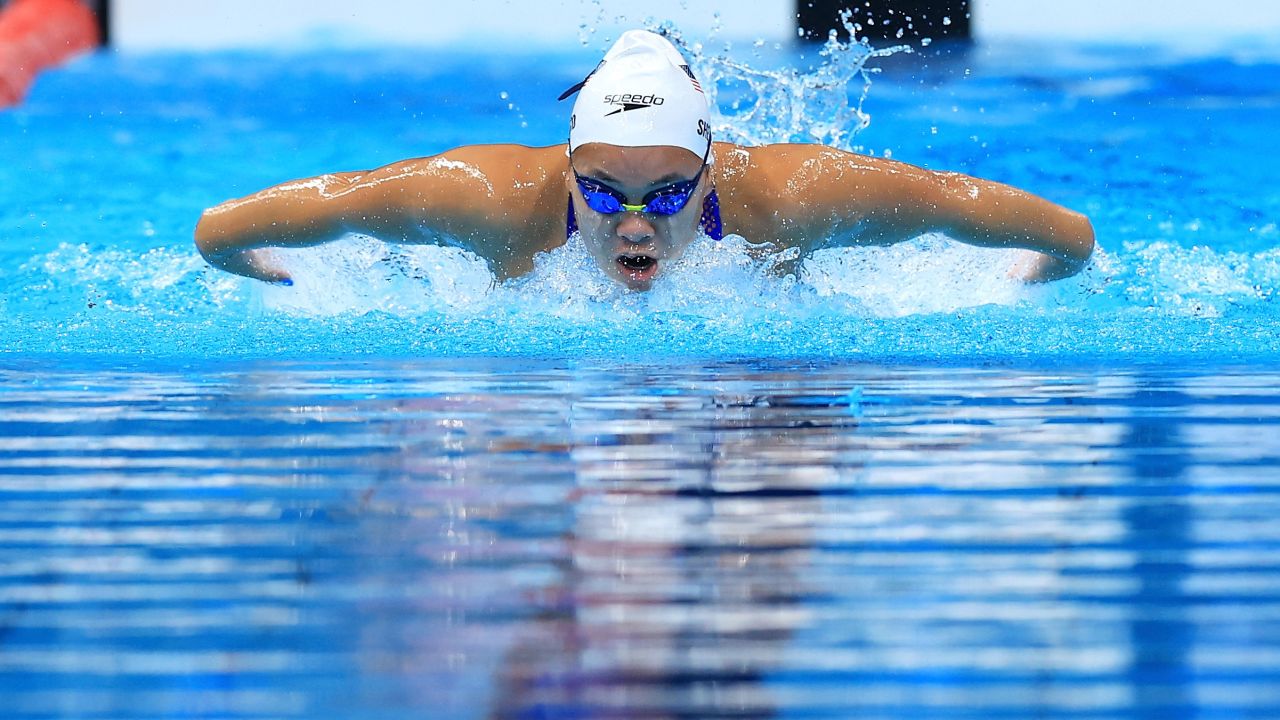 Shepherd competes in the 200m individual medley at the Tokyo Paralympics.