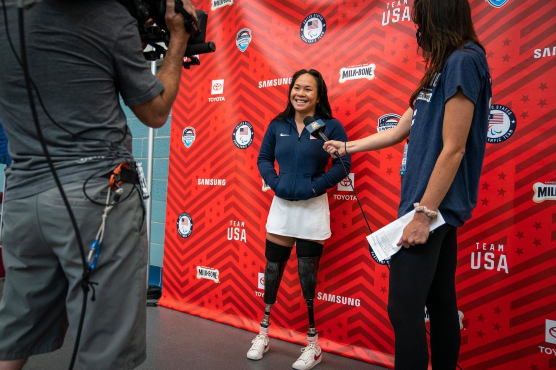 Shepherd is interviewed at the US Paralympic trials earlier this year.