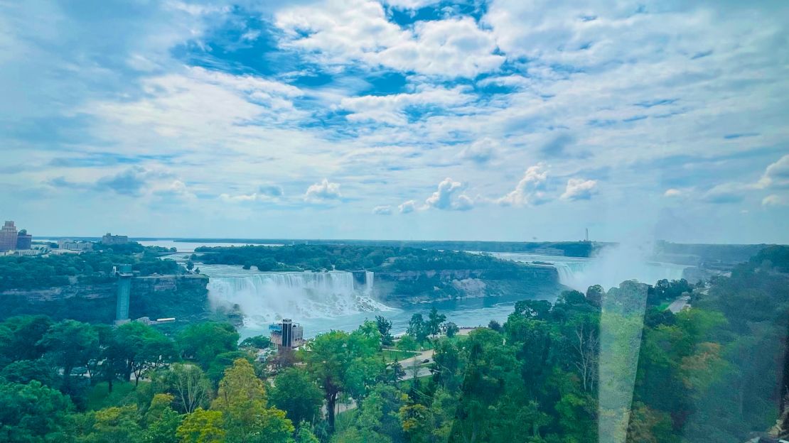 The view of Niagara Falls from the 175-foot-tall SkyWheel on the Canadian side.