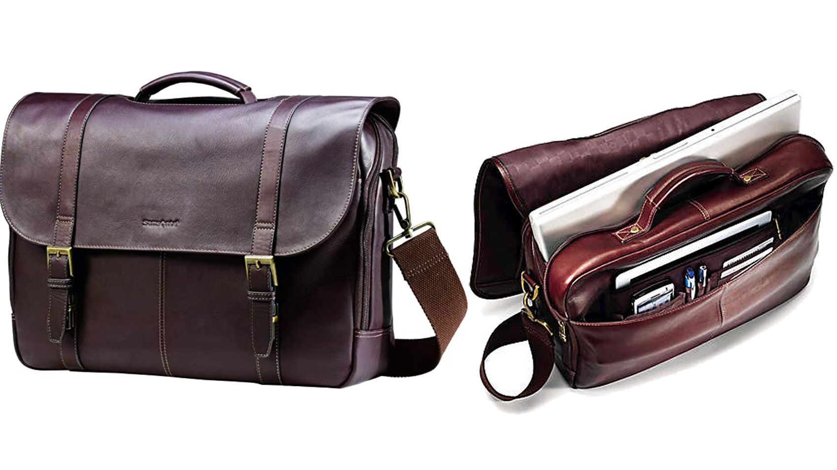 Mens Leather Tote Bag Business Briefcase Mens Shoulder Crossbody Bag 