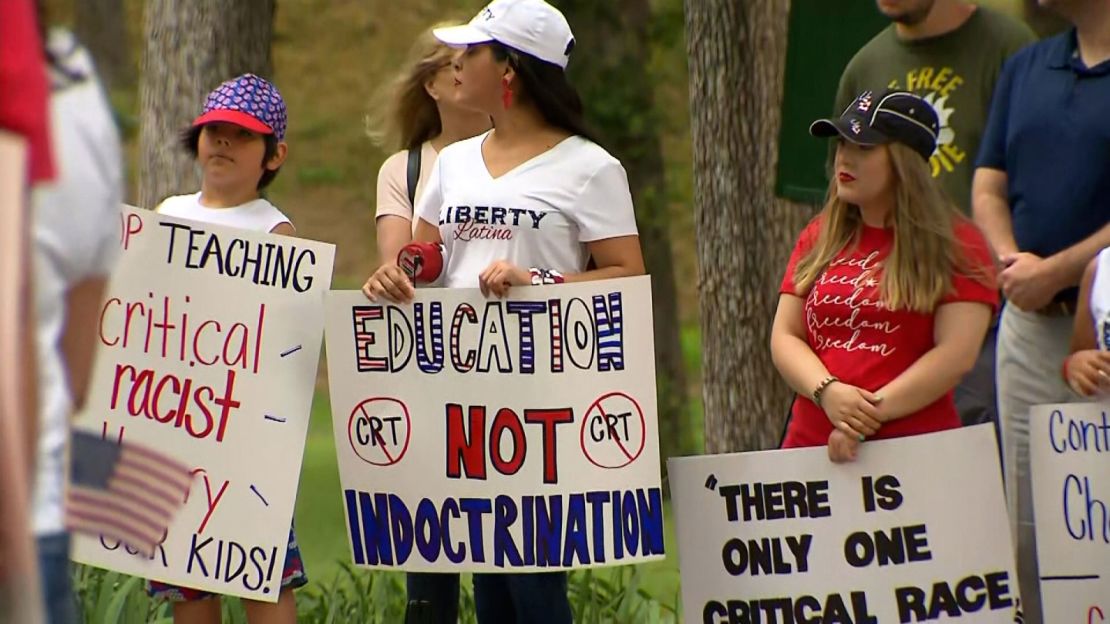 Parents in Fort Worth, Texas, held protests and spoke at school board meetings earlier this year demanding that teachers don't include critical race theory in the curriculum.