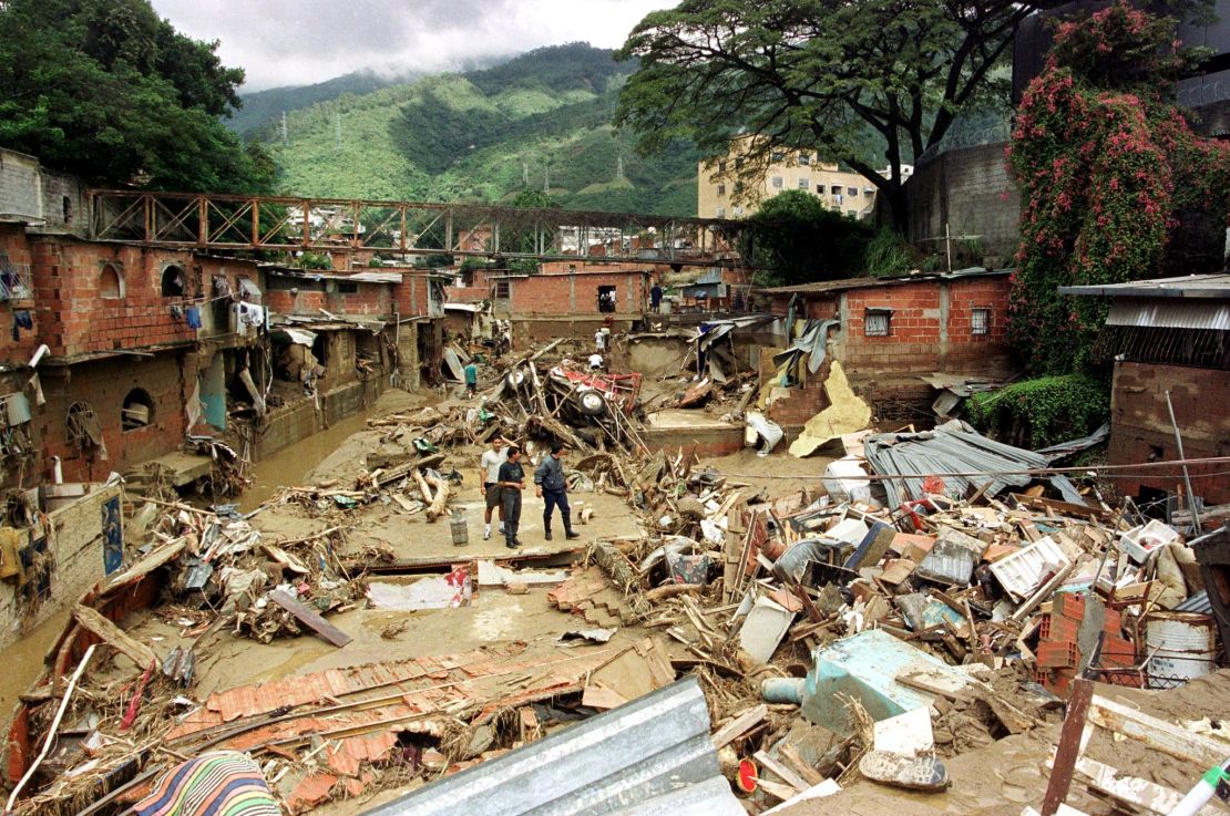 Dozens of people died during a flooding event that destroyed the barrio of San Bernardino in Caracas, Venezuela, in December 1999. 