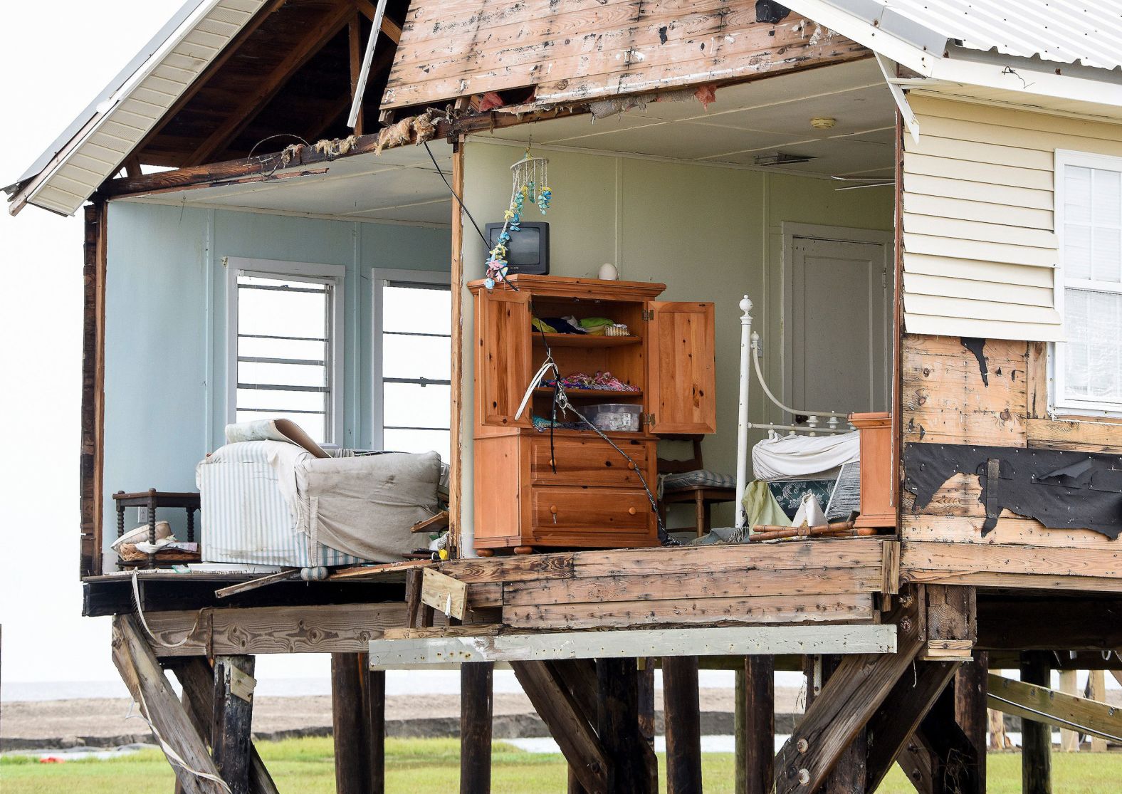 What's left of a home stands in Grand Isle on August 31.