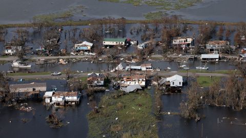 Destruction is left in the wake of Hurricane Ida near Point-Aux-Chenes, Louisiana. 