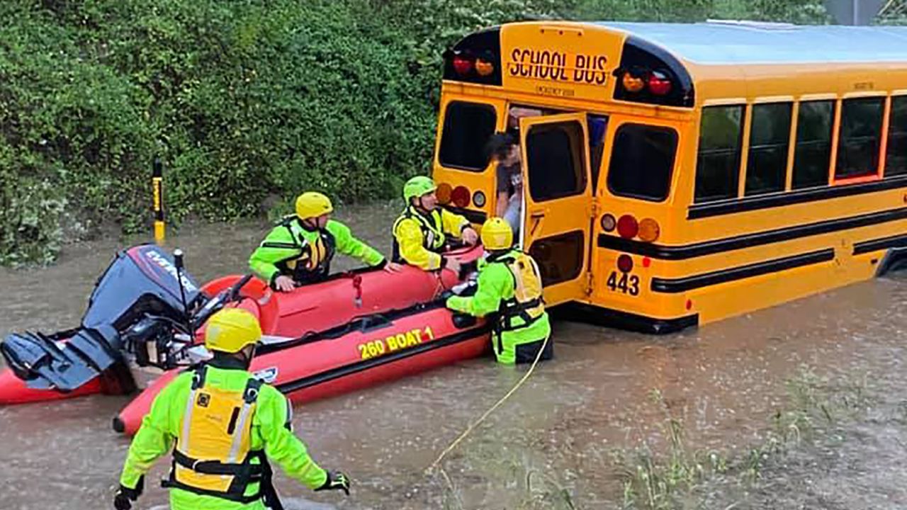 41 passengers were rescued from the school bus.
