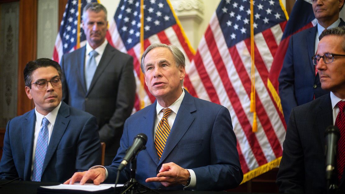 Texas Gov. Greg Abbott speaks at a news conference on June 8, 2021, in Austin.
