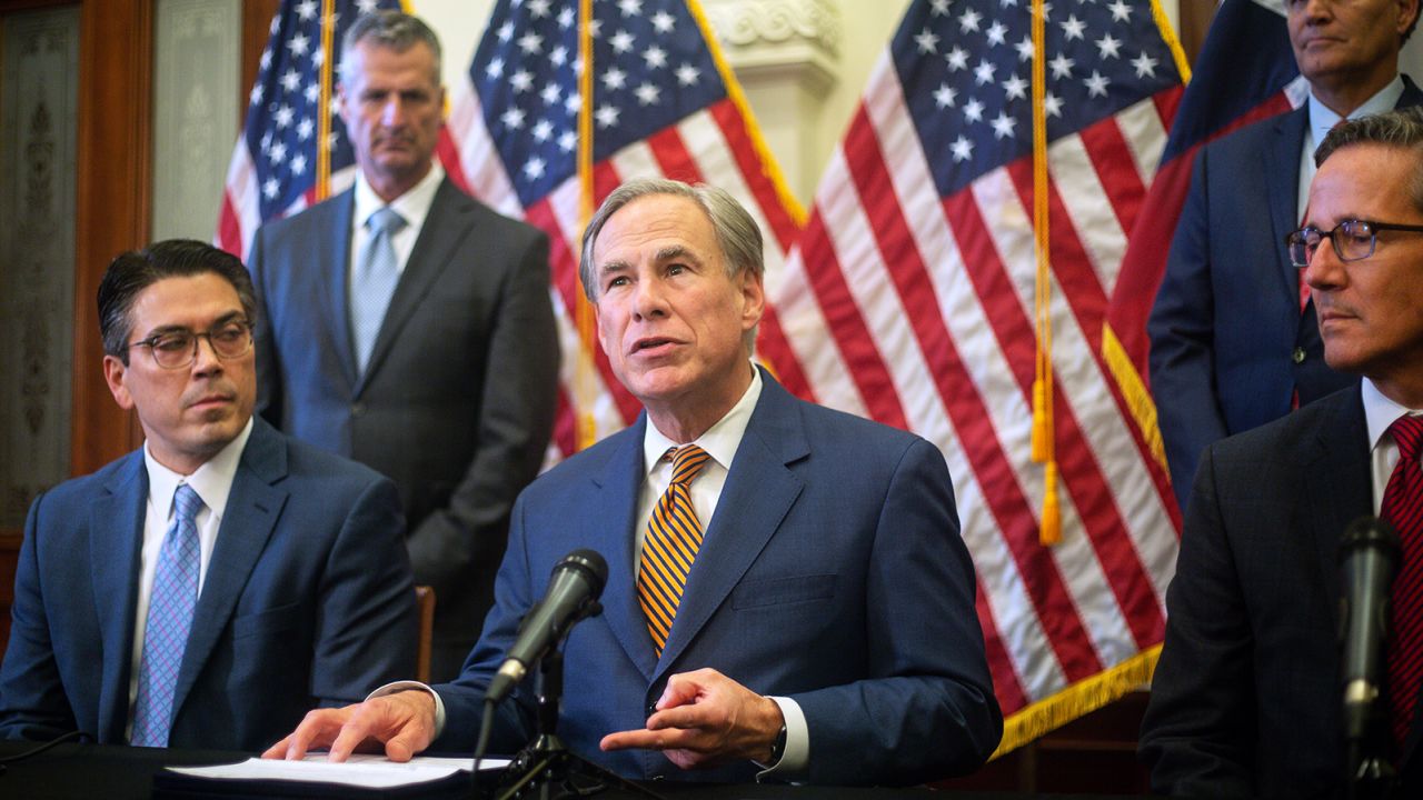Texas Gov. Greg Abbott speaks at a news conference on June 8, 2021, in Austin.