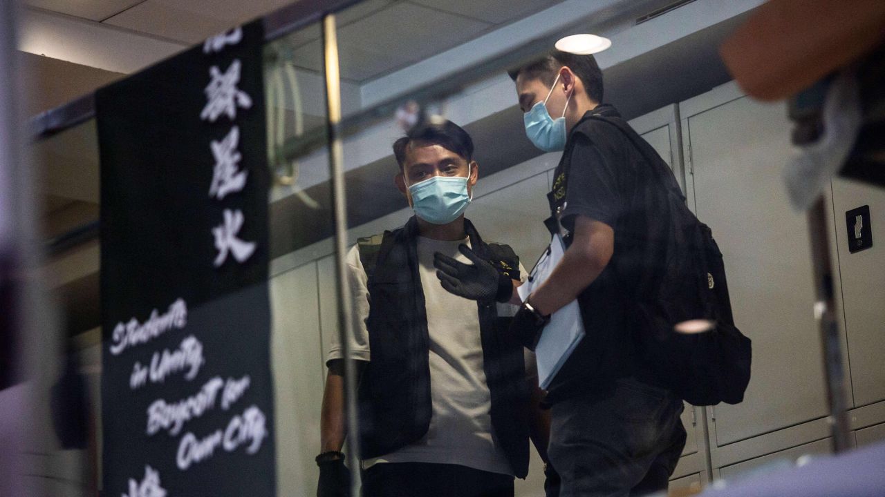 Police from the National Security Division raided the HKU student union building on July 16, 2021.