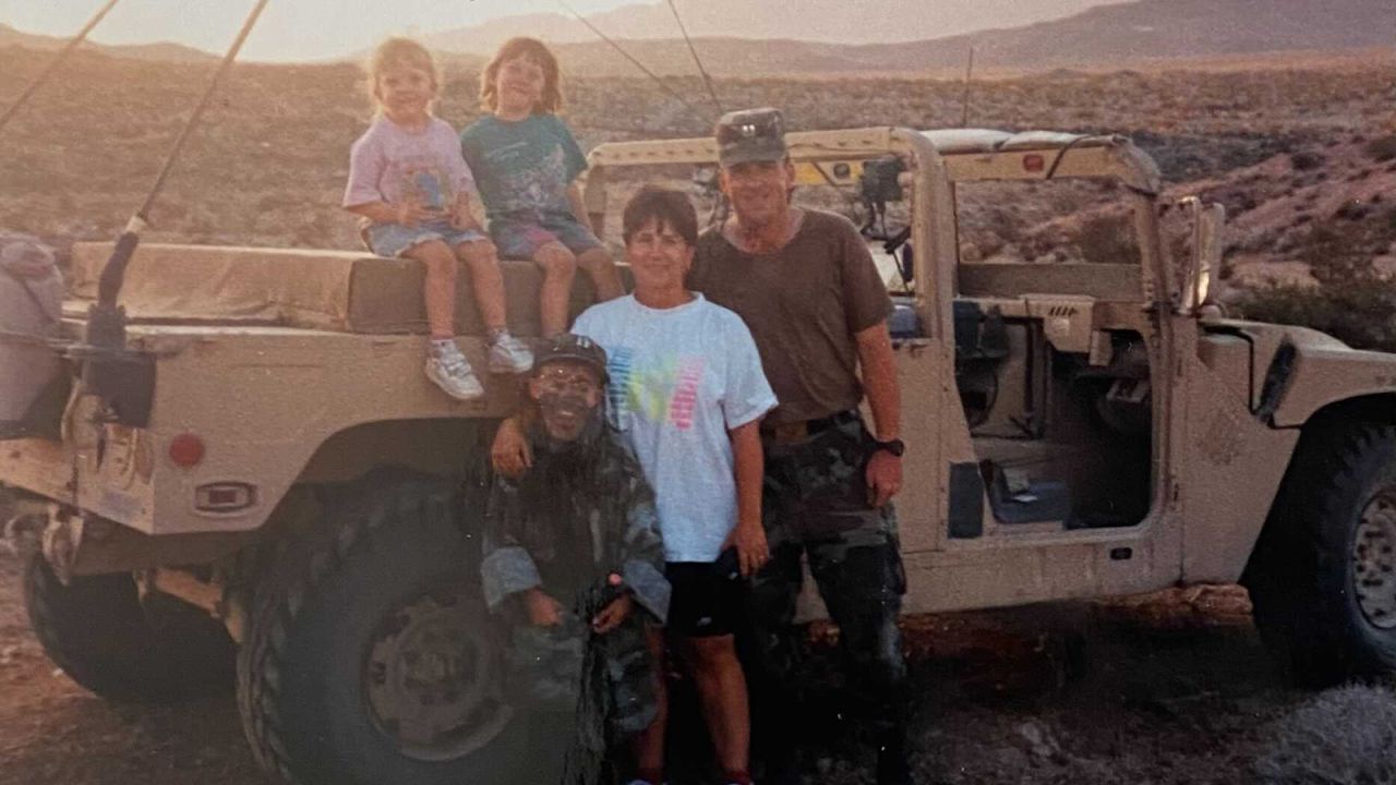 The McHugh family (left to right: Kristen, Kelly, Michael, Connie, and John) in Fort Irwin, California, 1994.
