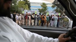 Kabul Afghanistan bank queue 0831
