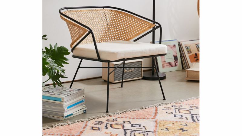 carole rattan and metal chair