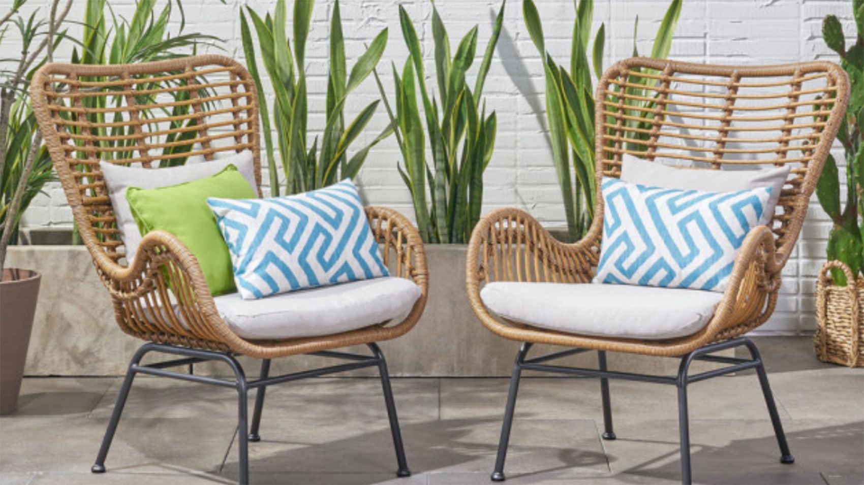 Barton 6-Piece Wicker Rattan Outdoor Patio Furniture Set with Pool Dining  Table and Cushion Chairs-93508 - The Home Depot