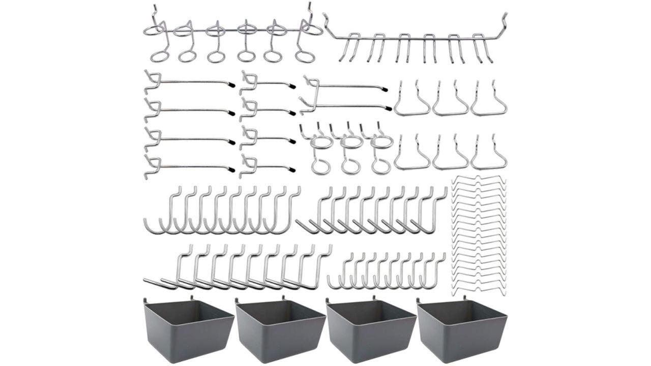Pegboard Hooks Assortment, 80 Pieces
