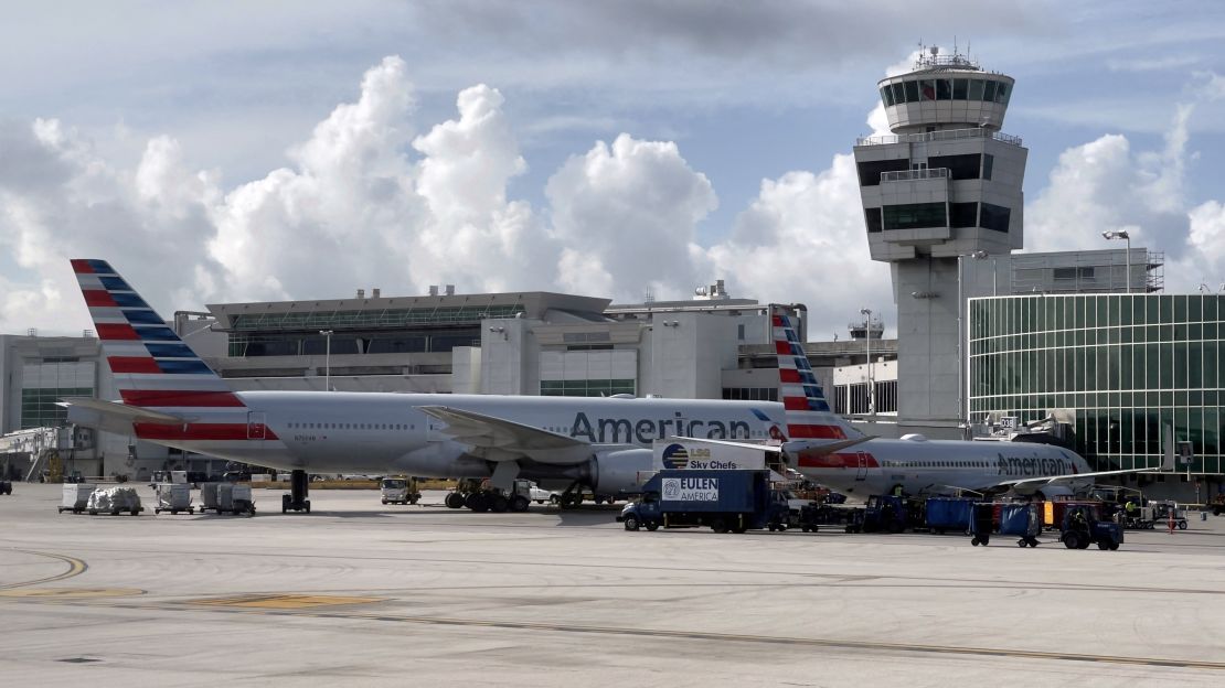 There seems to be a rise in unruly passengers on board US airplanes. Pictured here: airplanes at Miami International Airport in August 2021.  