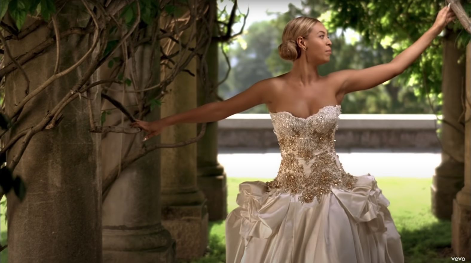 Although photos of Beyoncé's actual wedding dress from her 2008 nuptials are scarce, the beyhive were pacified by the decadent Baracci bridal gown the artist wore in the 2011 music video for "Best Thing I Never Had." In 2013, the costume resurfaced online for an eye-watering $30,000.