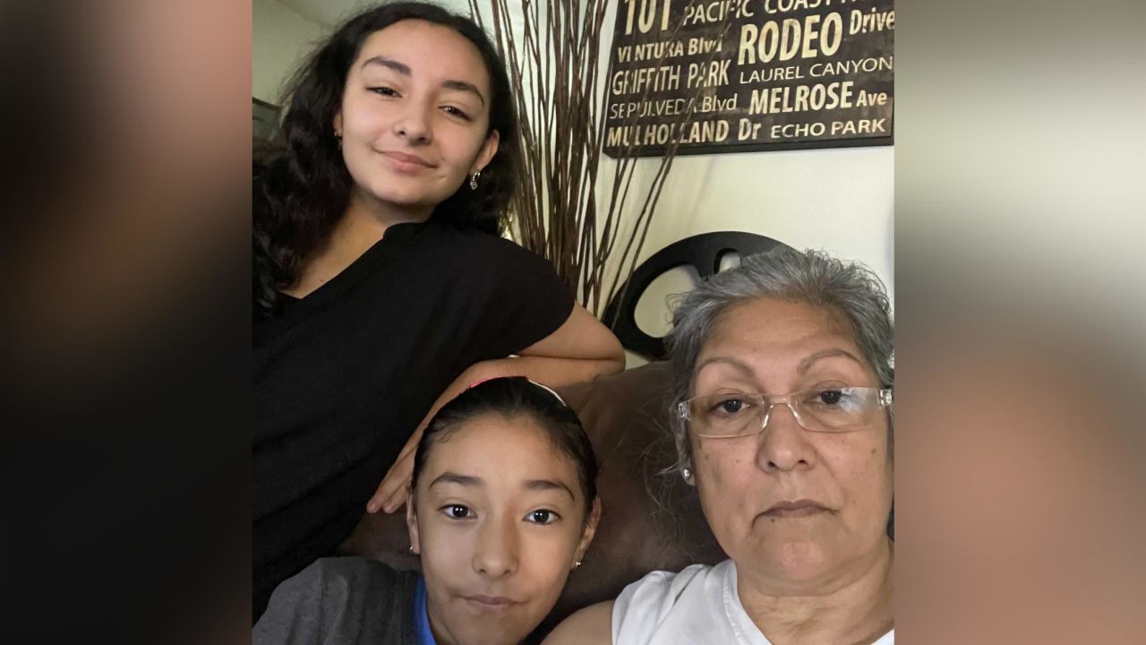 After losing her husband to Covid-19, Rebecca Ruiz is home schooling her two granddaughters because she fears they could catch the coronavirus at school.