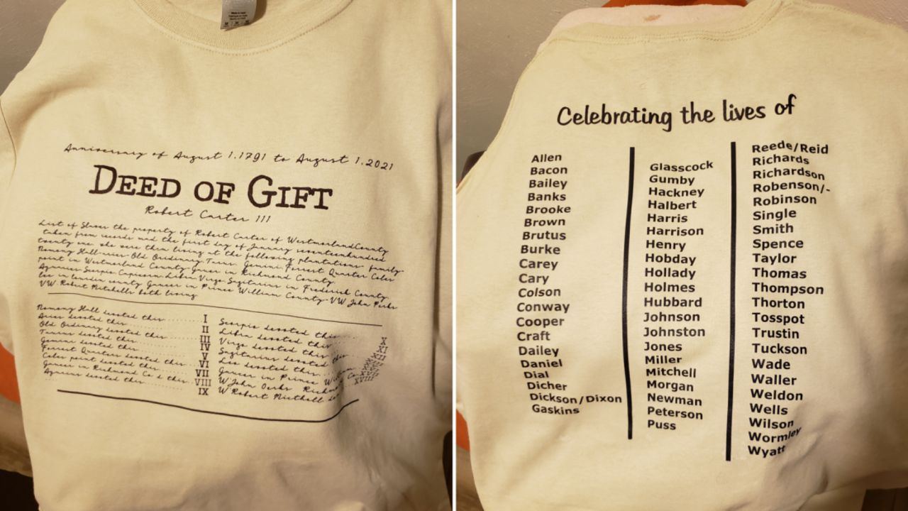 Chrystal Gaskins shared images of T-shirts made to honor the 230th anniversary of the manumission. 