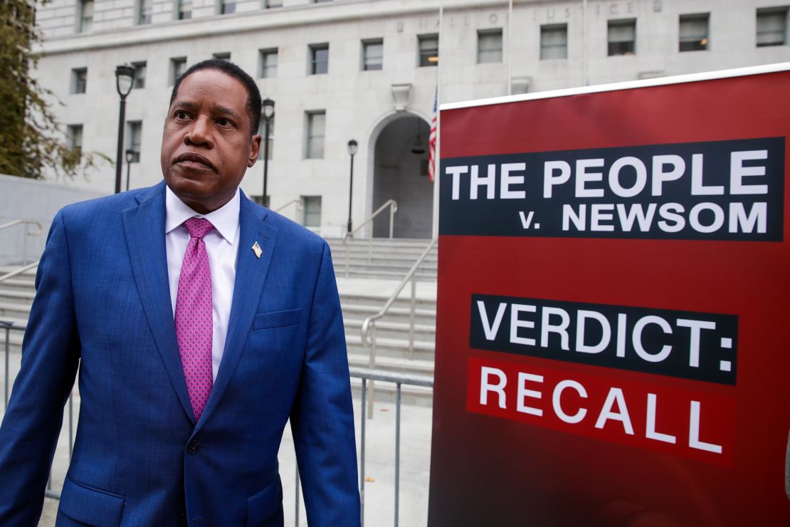 Republican gubernatorial candidate Larry Elder at a news conference earlier this month in Los Angeles.
