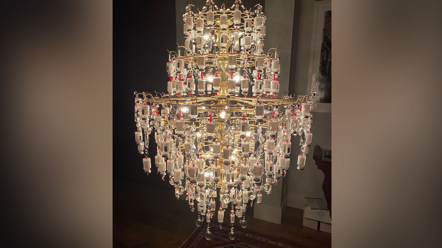 01 Covid vaccine chandelier