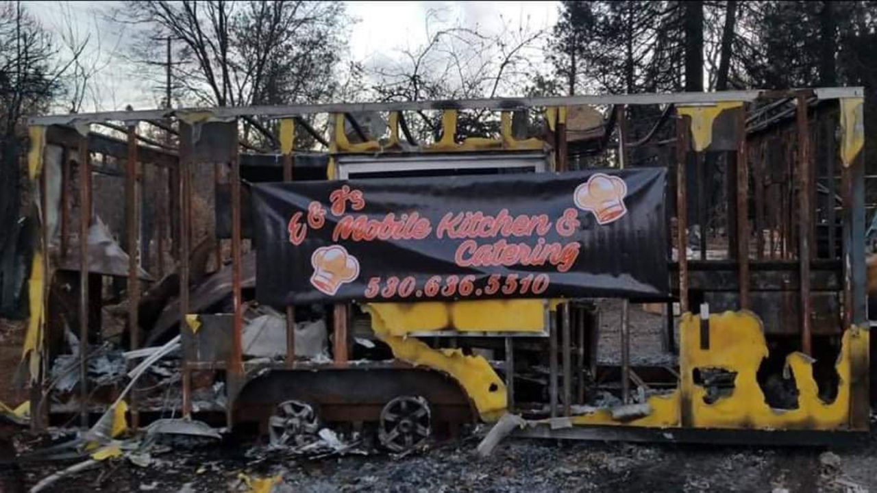 What was left of Jernberg's mobile kitchen after the Camp Fire