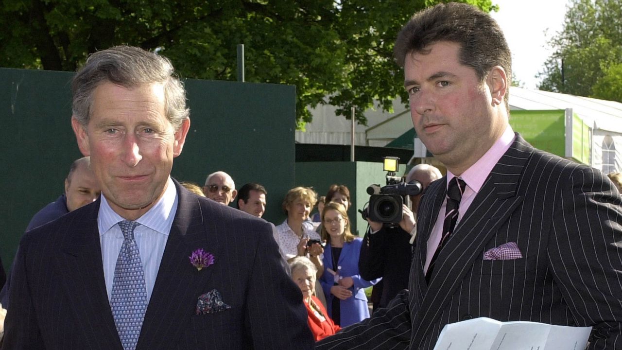 Prince Charles with his then-valet Michael Fawcett in an undated file photograph. 