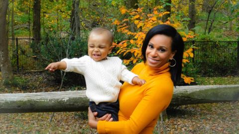 CNN correspondent René Marsh and her infant son Blake.