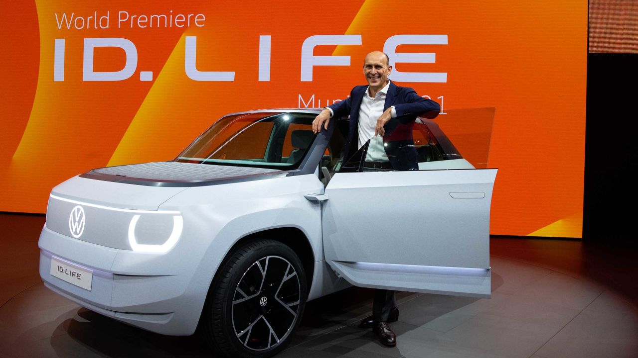 Volkswagen brand CEO Ralf Brandstätter presents the ID. LIFE concept car.
