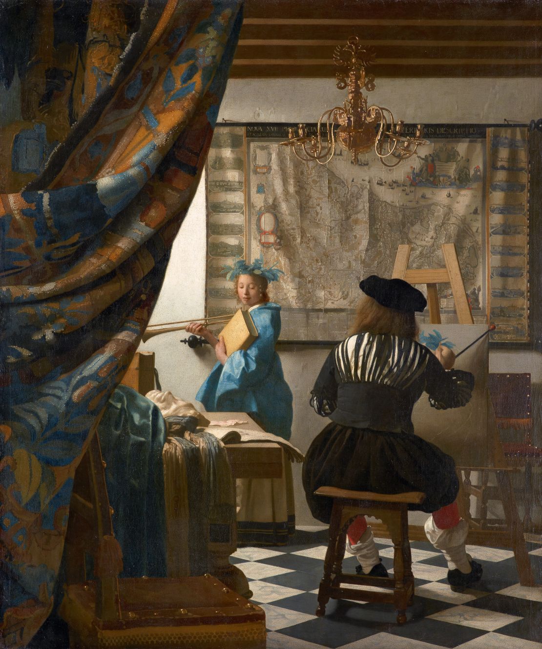 Art historians aren't sure where Vermeer learned to paint, who he learned from, if he had any students of his own or who his subjects were. It is thought that the work above, an alllegory of painting, is a self-portrait with his daughter.