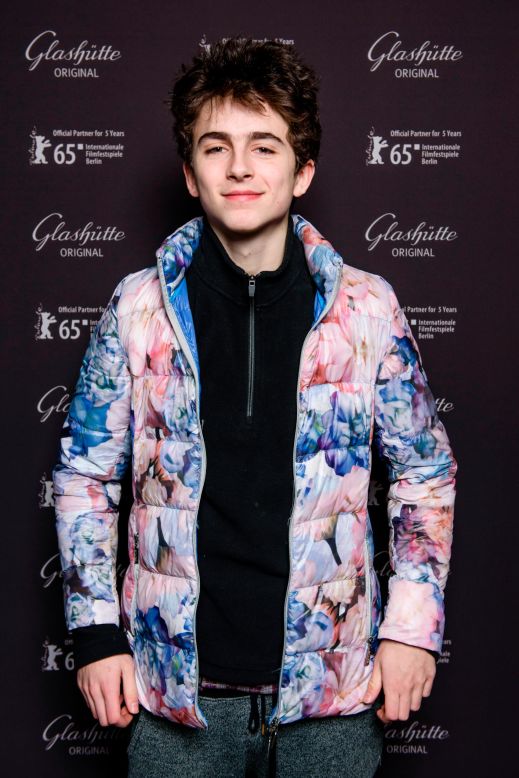Some of Chalamet's sartorial calling cards -- including his love of floral prints and streetwear -- on display back in 2015 at the Berlin International Film Festival.