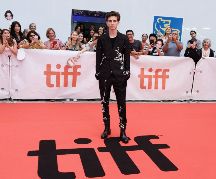 Chalamet continued collaborating with Ackermann after the designer left Berluti to set up his own brand. Here he can be seen wearing a Haider Ackermann suit to the 2018 Toronto premiere of "Beautiful Boy."