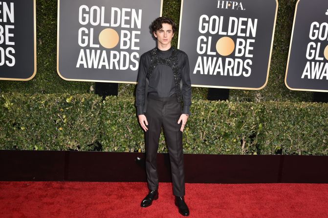 In 2019, the world began recognizing Chalamet as a force on the red carpet when he wore a black sparkling Louis Vuitton harness to the Golden Globes.